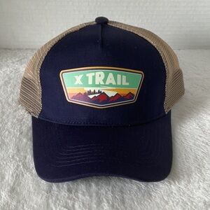 Navy and Tan Trucker Hat SnapBack mesh nwot
